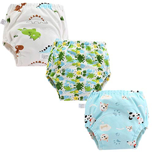 ElecMotive 3pcs Pantalones de Entrenamiento para Bebés Niños Niñas Bragas Estampadas de Aprendizaje Reutilizable (Niño, 2 años)