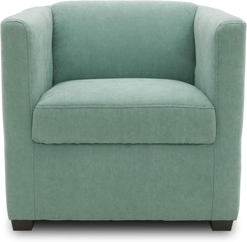 DOMO. collection Sessel Bob FK, kleiner Retro-Sessel mit Armlehnen und Federkern, Polstersessel, Cocktailsessel, Loungesessel, 73 x 75 x 69 cm (BxTxH), Webstoff in mint grün