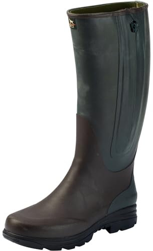 Parforce Gummistiefel Neo-2 mit Reißverschluss und Neoprenfutter Oliv/Braun 45