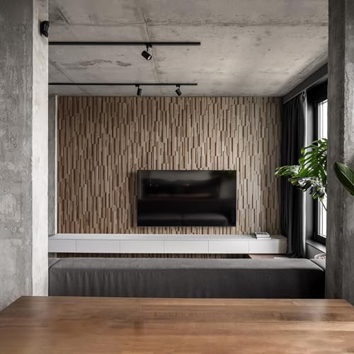 Wooden Wall Design, Eiche 3D Wandpaneele, Wandverkleidung Correctus | 1 m2, echtes Holz mit natürlicher Textur, einfache Montage, Innenbereich, Strukturierte Oberfläche, sauber zuschneidbar