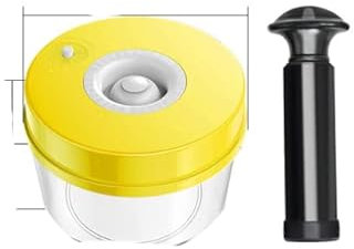 2pcs/set Vacuum Food Storage Container Storage Jars For Vacuum Sealer Airtight Canister with Pump Fresh Keeping Pot-Yellow 700ML