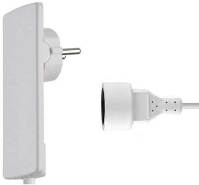 Evoline 1510 0030 5300 PlugFix Schutzkontaktstecker mit VDE-Kupplungsdose, Weiß, 3m Anschlusskabel
