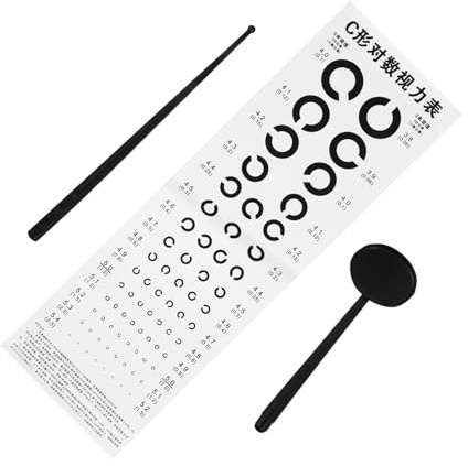 ULTECHNOVO 1Satz Visual Testing Chart aus PVC mit Teleskopstange und Augenokkluder für Sehtests zu Hause Schulen oder Kleinen Krankenhäusern C Präzise Ergebnisse