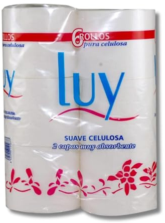 Pack Ahorro 96 Rollos Papel Higiénico 2 Capas Super Absorbente - Papel Higiénico Baño Extra Laminado Suave - Luy Celulosa Virgen (36 metros)