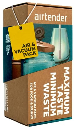 Airtender para vino aireador y bomba de vacío frascos y botellas - 6 tapones de vino - caja de regalo