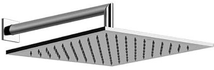 Gessi Emporio Antikalk-Kopfbrause 300 mm mit Gelenk und rundem Wandarm und quadratischer Rosette 45 mm, Länge 345 mm, 47364, Farbe: Chrom