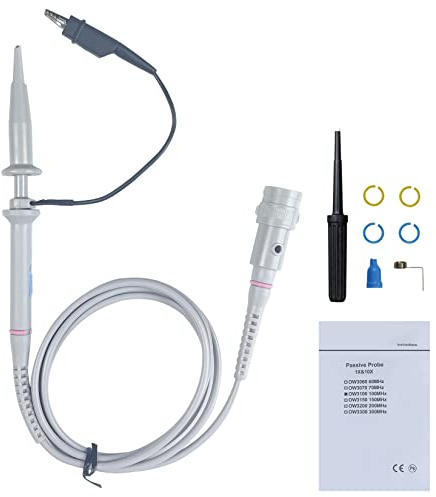 OWON 200MHz Oszilloskop Tastkopf Kit, BNC-Oszilloskop Clip Tastkopfdämpfung kann durch 1x oder 10x Schiebeschalter für Serienoszilloskope eingestellt werden