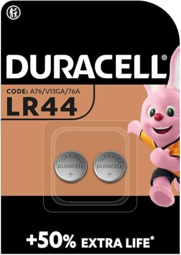 2 x Duracell LR44 (1 blister de 2 batteries) 2 piles (A76/V13GA/76A)