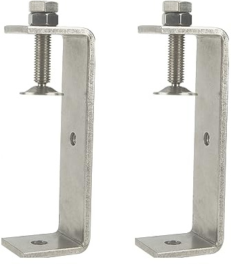 Foxwake Abrazaderas C resistentes de 4.6 pulgadas para montaje, abrazadera en U de acero inoxidable para trabajo de metal, abrazadera de escritorio pequeña con apertura de mandíbula ancha estable y
