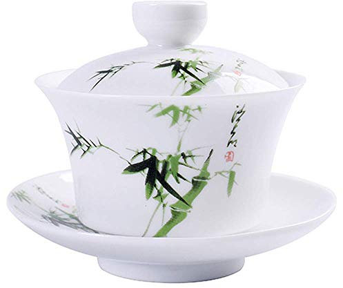DIMEIYAN Set da tè Gaiwan, tazza da tè cinese, zuppiera da tè Gaiwan in porcellana dipinta a mano set da tè in ceramica cinese tazza con ciotola coperta