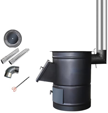 Estufa Leña Interior Rinconera, Estufa Leña Interior Pequeña, Chimenea Exterior para Terraza Estufa de Leña en Acero para la Calefacción de Los Ambientes(46cm)