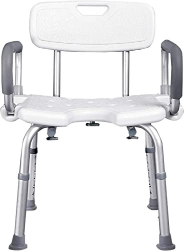 Sedile da doccia regolabile in altezza con schienale e gambe antiscivolo, per adulti, anziani e disabili, sgabello per vasca da bagno con maniglia per la sicurezza del bagno