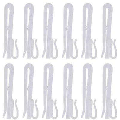 ZAAWUUT 50-pack gardinkrokar i plast, justerbar nypa veckkrok, gardin draperi nålkrok för veckade draperier, spärrsystem nypa veckat gardinhängare (50, 70 mm)