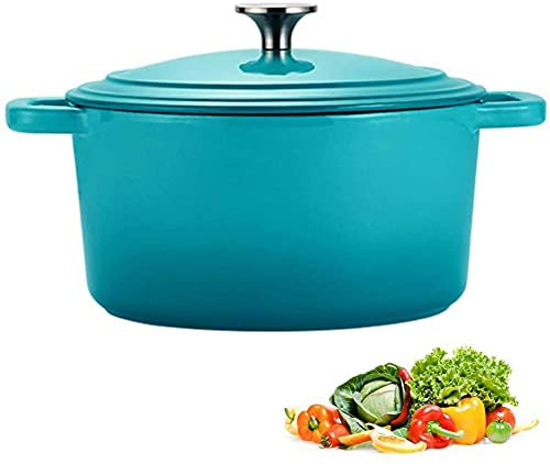 Casseruola in ceramica, pentola di terracotta, pentola di argilla per cucinare, teglia in ghisa da 4 litri, padella antiaderente bassa in ghisa per soffriggere, friggere, brasare, cuocere al forno, a