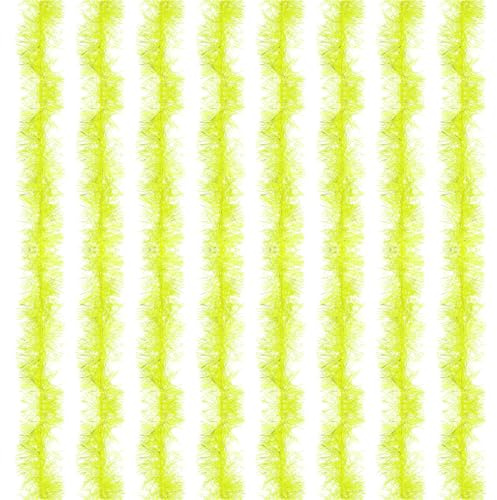 PATIKIL 5Ft Federboa, 8 Stück Künstliche Flauschige Federboas Partydekorationen für DIY Basteln, Hochzeitskostüm, Weihnachten, Konzert, Halloween, Wohnkultur, fluoreszierendes Gelb