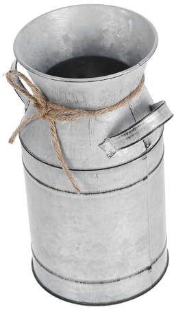 Cabilock Jarrón Vintage De Metal Galvanizado Estilo Retro Florero Pequeño Decoración Hogar
