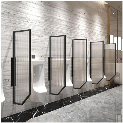 FLEPYHB Urinal-Trennwand-Trennwand mit Gehärtetem Glas, Herren-Urinal-Sichtschutzwand mit Edelstahlrahmen, WC-Badezimmer-Trennwand für Hotelschule