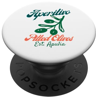 Apéritivo olives dénoyautées Apulia olive graphique été italien PopSockets PopGrip Adhésif