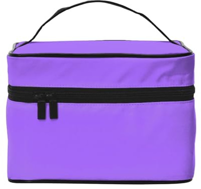 JZQZH Borsa cosmetica portatile viola chiaro tinta unita organizzatore di stoccaggio personalizzato per viaggi campeggio hotel e viaggi a lunga distanza