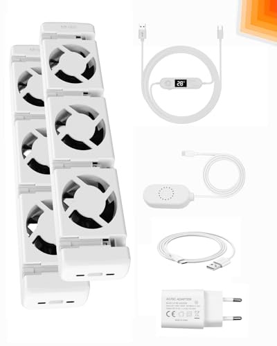 Ventilatore per radiatore, confezione da 2 amplificatori per termosifoni, con regolatore di velocità del vento