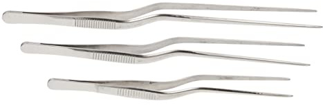 CONGARTENO 3pièces Pinces à Épiler De Précision Acier Inoxydable Lot Pour Cuisine Multi-usage Pour Arêtes De Poisson Poils Oie Et Brucelles Alimentaires Robustes Et Faciles à Nettoyer