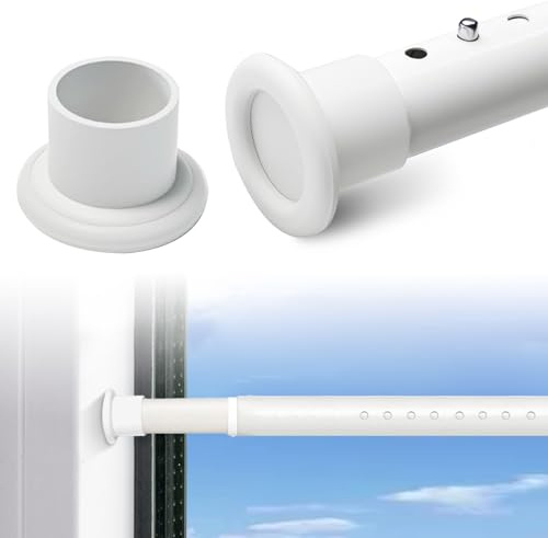 CALIYO Gardinenstange ohne Bohren, Ø 32 mm – Teleskopstange für Vorhänge, Duschstange zum Klemmen, Klemmstange für Fenster, Raumteiler und Küche (70–110 cm, Weiß)