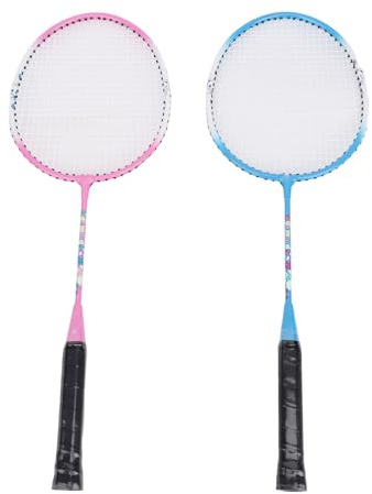Bnineteenteam 2 Stück Badmintonschläger, Leichtes Nylon-Badminton-Set mit Verbessertem Rahmendesign, Komplette Ausrüstung für Outdoor-Training und Wettkämpfe