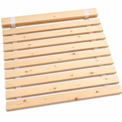 YORKSHIRE HOMEWARE Wooden Bed Slats | Wooden Mattress Frame and Platform | Replacement Bed Slats in Natural Pine Wood Colour Sturdy Pine Wood | Easy Assembly Beds (4ft 6inch Double)