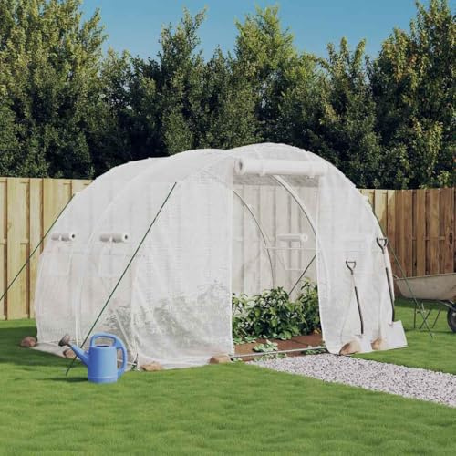 Nqyjm Serre avec Cadre en Acier Blanc 6m² 3x2x2m Serre de Jardin Serre Tomate Serre pour Jardin Culture Terrasse Extérieur
