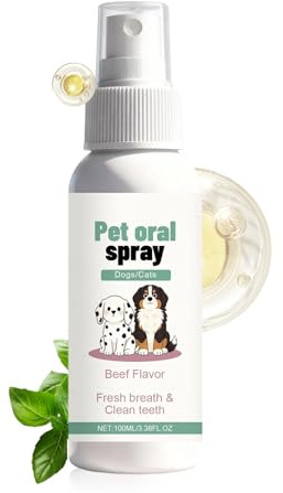 CGACCSD Mundpflege Spray Für Haustiere, 100ml Wirksame Praktische Und Sanfte Reinigungslösung, Spray Zur Beseitigung Von Mundgeruch Bei Haustieren, Für Hunde Katzen Welpen Tiere Und