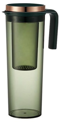 HOMSFOU Jarra para Servir Bebidas Tapa, Jarra Grande de Gran Capacidad (3 Litros) en Color Verde Oscuro, Resistente al Calor y Frío, para Enfriamiento y Almacenamiento de Agua y Té
