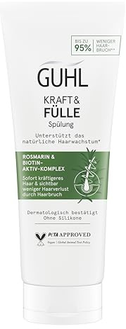 Guhl Kraft & Fülle Spülung - Inhalt: 200 ml - Sofort kräftigeres Haar & sichtbar weniger Haarverlust durch Haarbruch