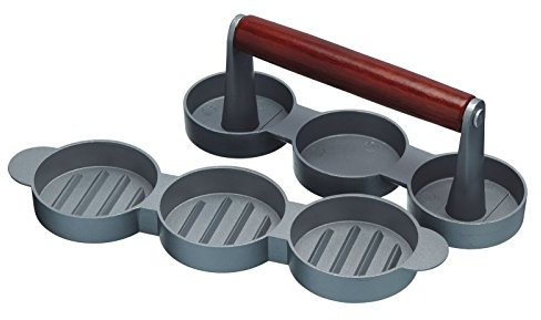 Home Made Prensa de Hamburguesas Mini en Caja de Regalo, Aluminio, 24,5 x 7 x 8,5 cm