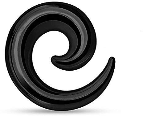 Tapsi´s Coolbodyart® Dehn Spirale Edelstahl Chirurgenstahl 316L Schwarz 3mm