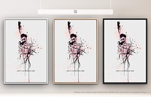 Paul Sinus Art Freddie Mercury 90x60cm auf Leinwand im Schattenfugenrahmen schwarz edel