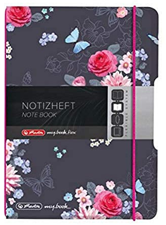 Herlitz Notizheft flex A6 Ladylike Flowers, 40 Blatt kariert, 1 Stück