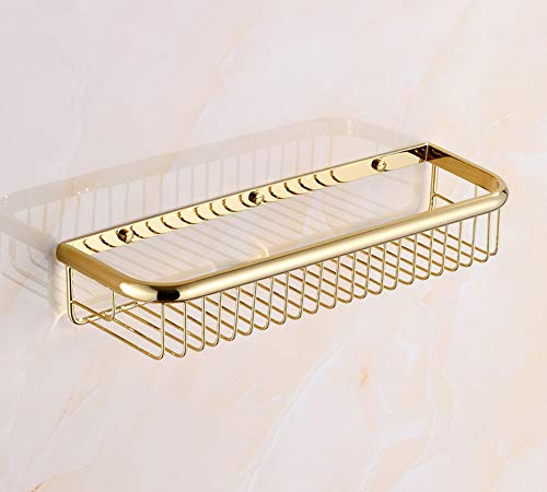 Monba Duschregal aus Messing, 45 cm (17,72 Zoll), mit verdeckten Montageschrauben, rostfrei, Badezimmer-Caddy Wandregale, Küchenaufbewahrungskorb