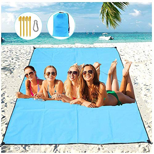 QMZDXH Picknickdecke 300 X 300 cm, Stranddecke wasserdichte, Sandabweisende Campingdecke 4 Befestigung Ecken, Ultraleicht Kompakt Wasserdicht Und Sandabweisend