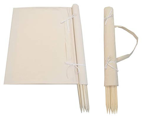 Aves-24 Windschutz 8m Strand Garten Meer Sichtschutz 100% unbehandelte Baumwolle Camping Blickschutz Natur Ökologisch Trennenwand