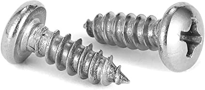 SG TZH Holzschrauben, 100 Stück, 18–8 (304) Edelstahl, Flachkopfschrauben, schnell selbstschneidende Schnellbauschrauben, 6 Stück