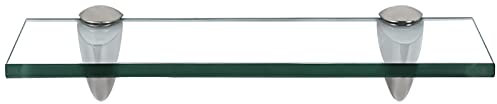 EINFEBEN Glasregal Wandregal Klarglas, Glasregal mit 8mm ESG Sicherheitsglas und Halterung, perfekt geeignet als Duschregal/Badablage/Glasablage für Bad, Küchen,Balkon, Verschiedene Größen (30x10 cm)