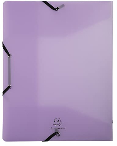 Exacompta 56279E Einschlagmappe KreaCover Pastell DIN A4 mit 3 Klappen, 2 Gummizüge, 8 Registertaben und Trennblättern komplett aus Kunststoff 1 Stück Zufallsfarbe