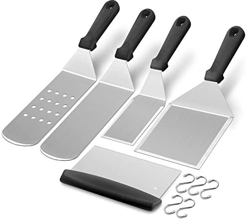 HaSteeL Griddle Accessories Kit of 5, Stainless Steel Griddle Spatula