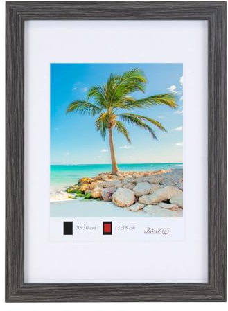 Holz Bilderrahmen Plexi Lifestyle Foto Rahmen Collage Wanddeko Poster HR25: Farbe: Grau | Format: 20x30