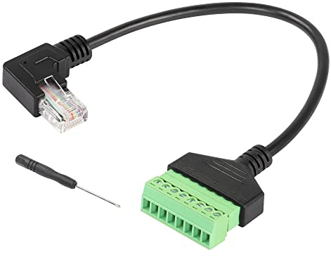 SinLoon RJ45 Terminal de tornillo RJ45 macho a 8 pines Terminal de bloque de tornillo Cable sin soldadura para Cat5 /6/7 Extensor Ethernet AV Adaptador de red CCTV (Left)