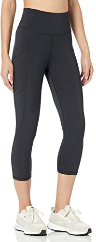 Amazon Essentials kvinnors aktiv skulptur hög midja capri leggings med fickor (finns i plusstorlek), svart, X-Small