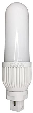 Genérico PACK 2 BOMBILLAS PL G24 LED 12W TUBULAR 2 PINS 1180 LUMENS LED SMD ALTA LUMINOSIDAD