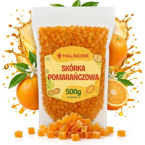 Malinowe ORANGENSCHALE 500g Kandiert Im Würfel