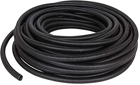 MOCNT Gaine Câbles Électriques Voiture Gaine Ondulée Flexible Protection Cache PP Tuyau Fil Fendu Gaine Isolante Conduit Tube Rangement Câble Extérieur 21mm Long 10 Mètres