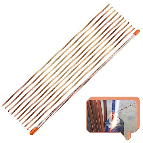 Lot de 10 tiges de soudure en cuivre - 40 cm - Phosphore et cuivre - Basse température - Additifs de soudage pour le soudage des réfrigérateurs - Tubes en cuivre de climatisation